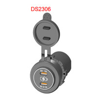 Dual Port USB Socket - 12-24V - DS2306 - ASM